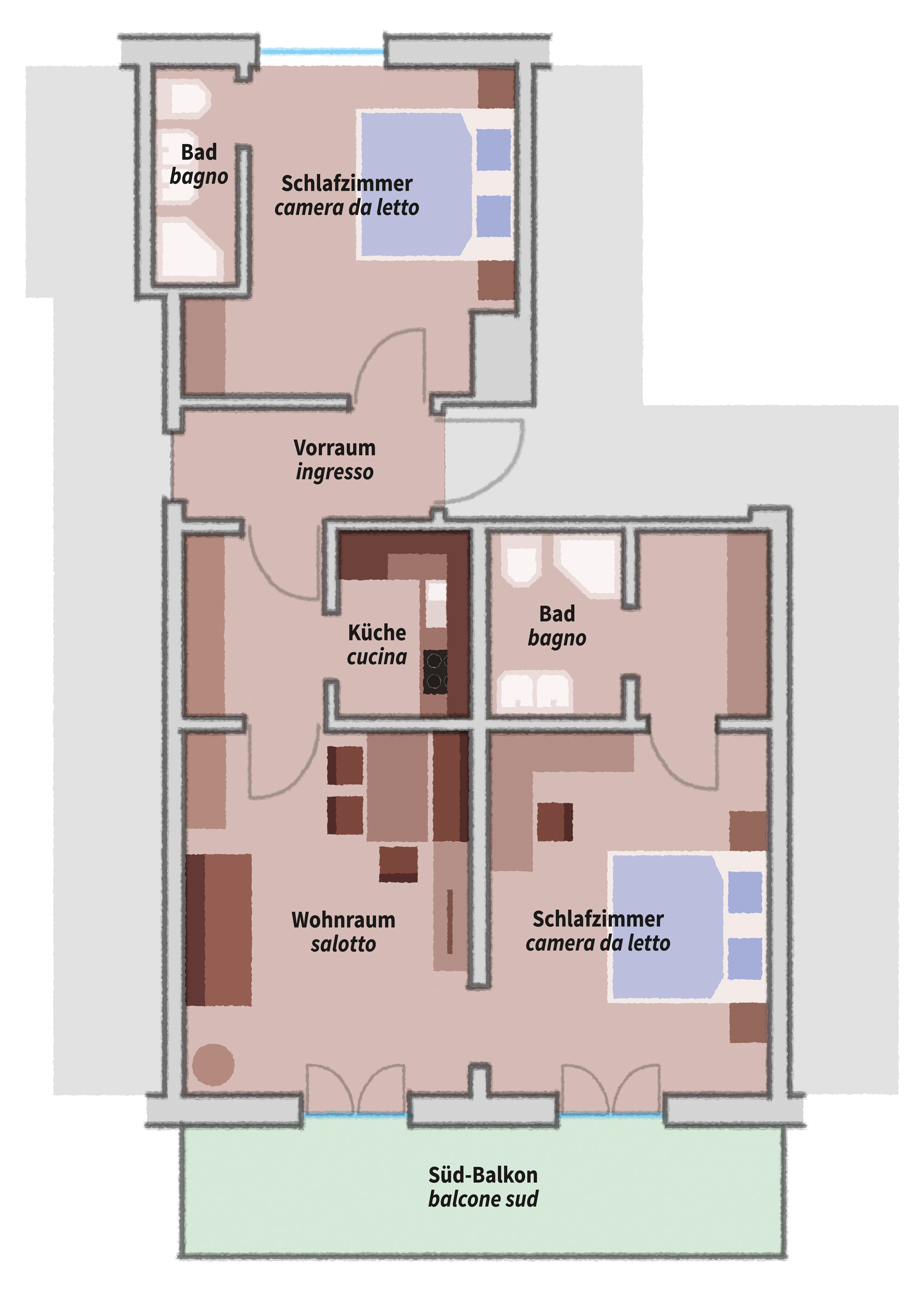 Grundriss Appartement ELISABETH Exp1 070921