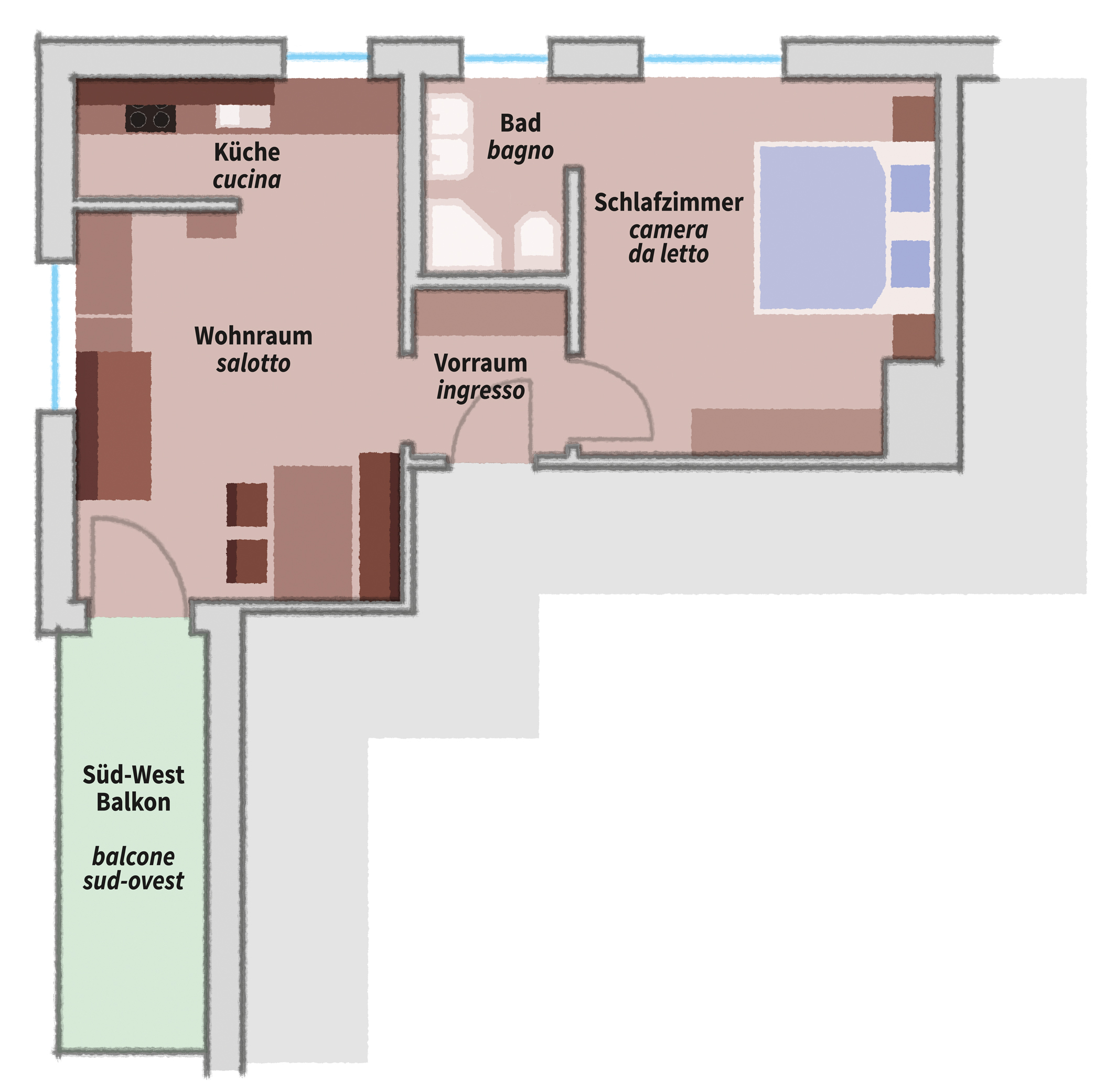 Grundriss Appartement FRANZ Exp1 070921